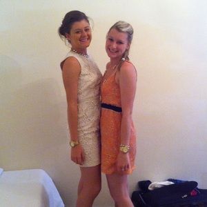 Perfect summer orange button down mini dress